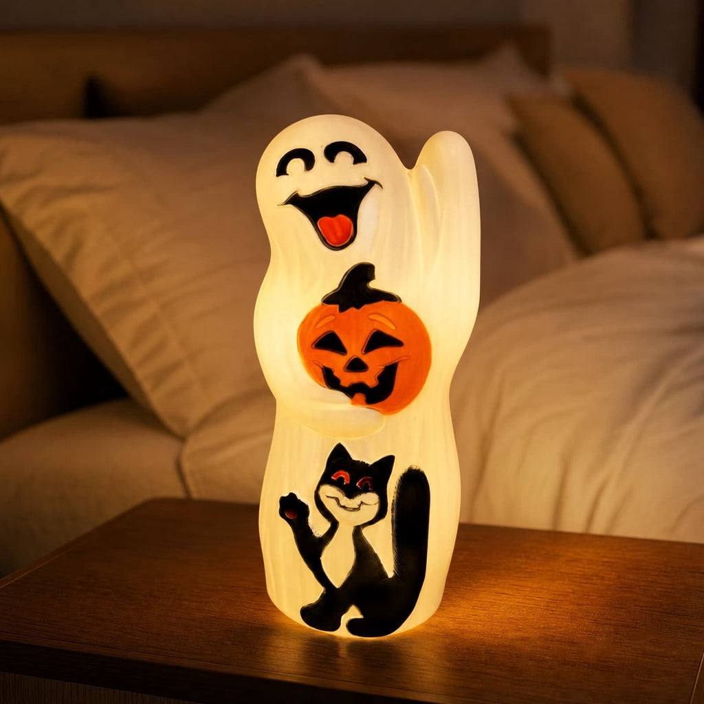 YingYouFu Halloween Blow Mold with Black Cat Night Light, Light Up Halloween Decoration & Prop for Apartment, Home & Office