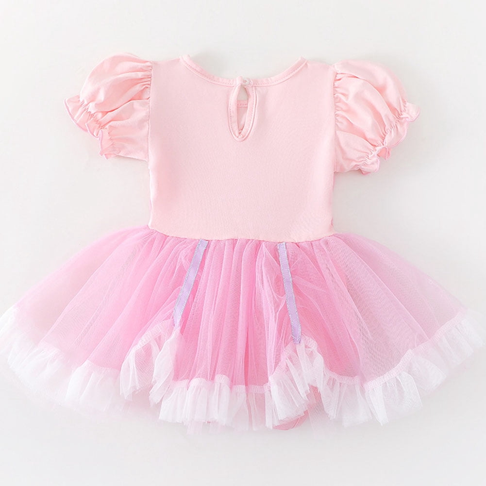 WIBACKER Infant Baby Girls Princess Romper Costume Onesie Fancy Dress Bodysuit with Headband Halloween Birthday Dresses