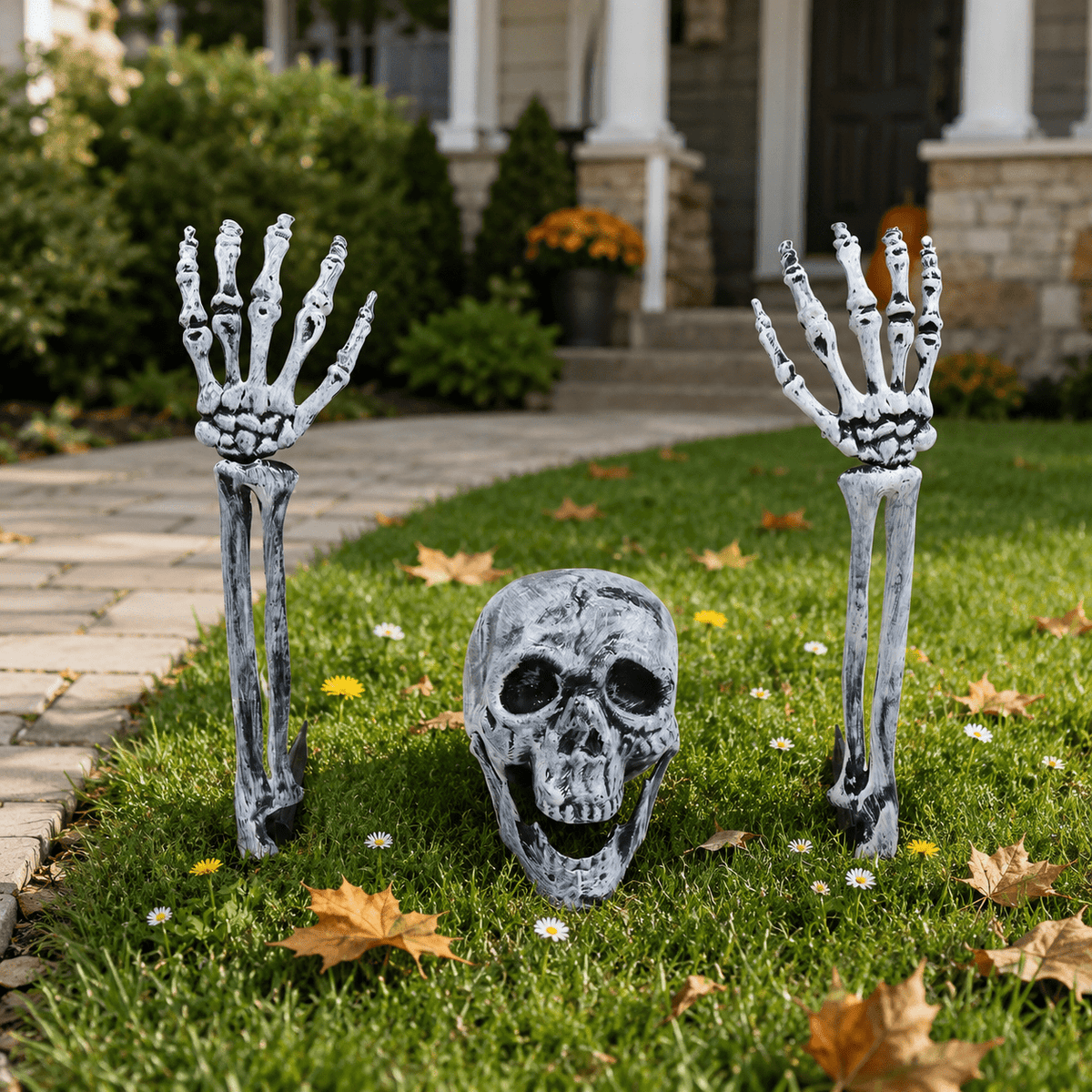 Kabuer Halloween Skeleton Decorations, Skeleton Stakes for Halloween Party Yard Outdoor Graveyard Props Decor