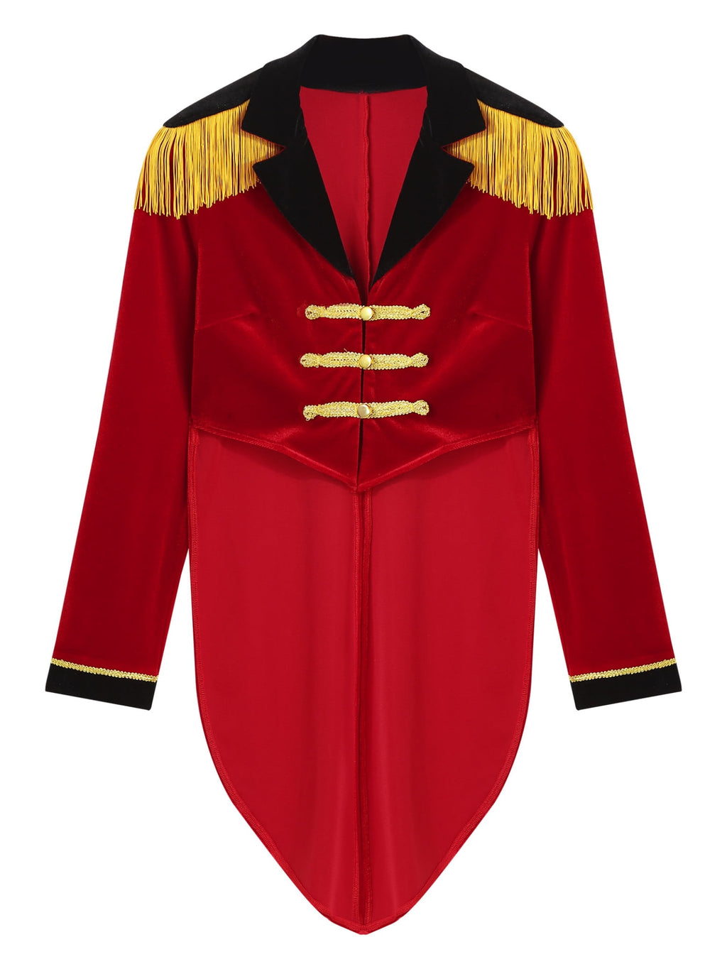 Haitryli Women's Circus Ringmaster Costume Tailcoat Jacket Lapel Velvet Collar Vintage Long Sleeve Navy Blue S