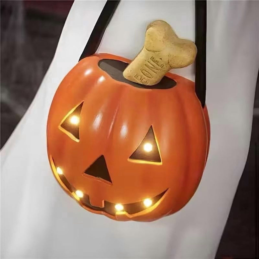 Dyegold Halloween LED Lighted Blow Mold Dog Ghost Figurine Resin Lit Spooky Outdoor Yard Decoration for Patio Garden Home 9.84 in Gift