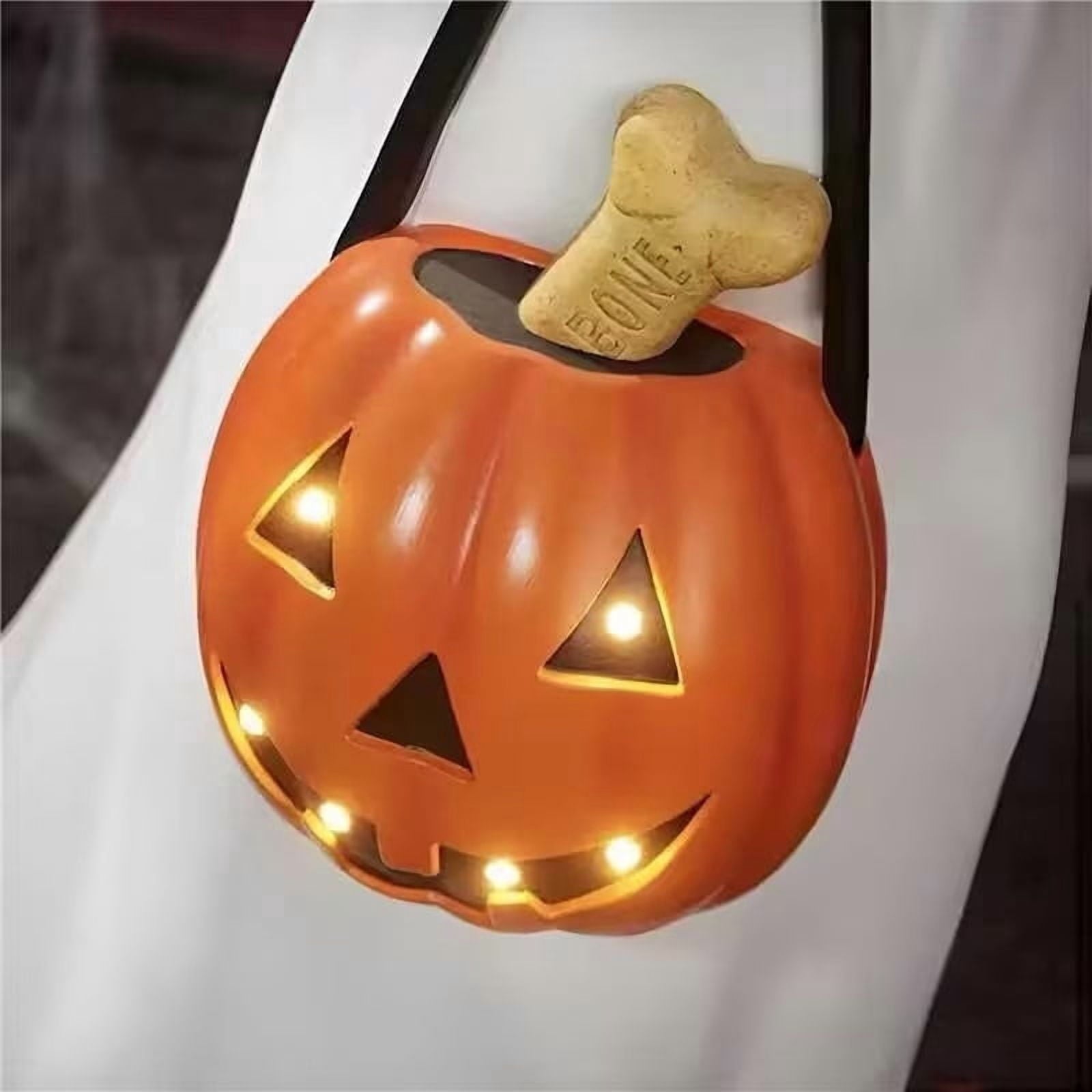 Dyegold Halloween LED Lighted Blow Mold Dog Ghost Figurine Resin Lit Spooky Outdoor Yard Decoration for Patio Garden Home 9.84 in Gift