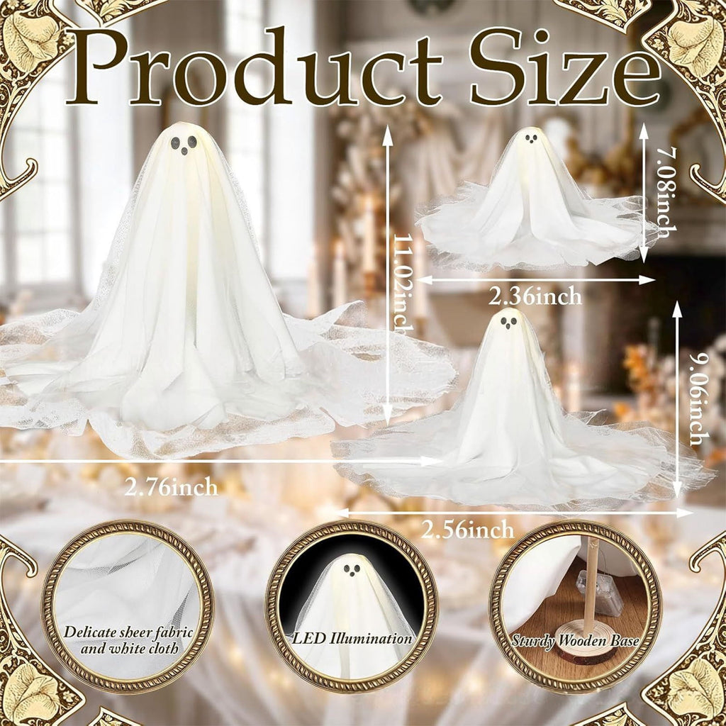 Cute Reading Ghost in Teacup Figurine, Resin Ghost Statue with Pink Bow Heart Floral Cup, Table Centrepiece Tiered Tray Desk Shelf Decor, Small Halloween Decorations, 4.5 Inch