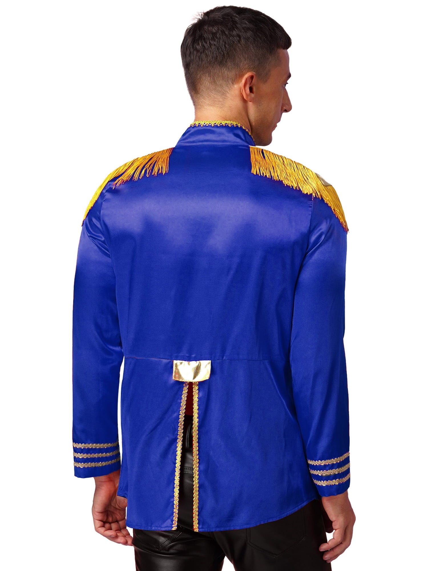 Eandarui Men's Halloween SGT Sergeant Pepper Costume Jacket Fancy Dress Hippie Music Star 1960s Shirt Red S