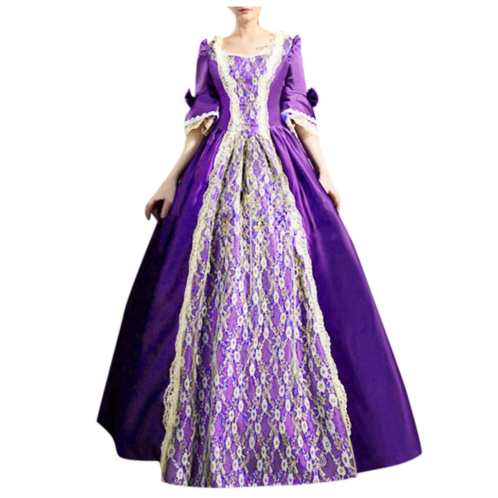 UPPADA Plus Size Victorian Dress for Women Lace Up Flare Sleeve Ball Gown with Corset Evening Party Maxi Gowns Vintage Cocktail Dress Wedding Dresses Early