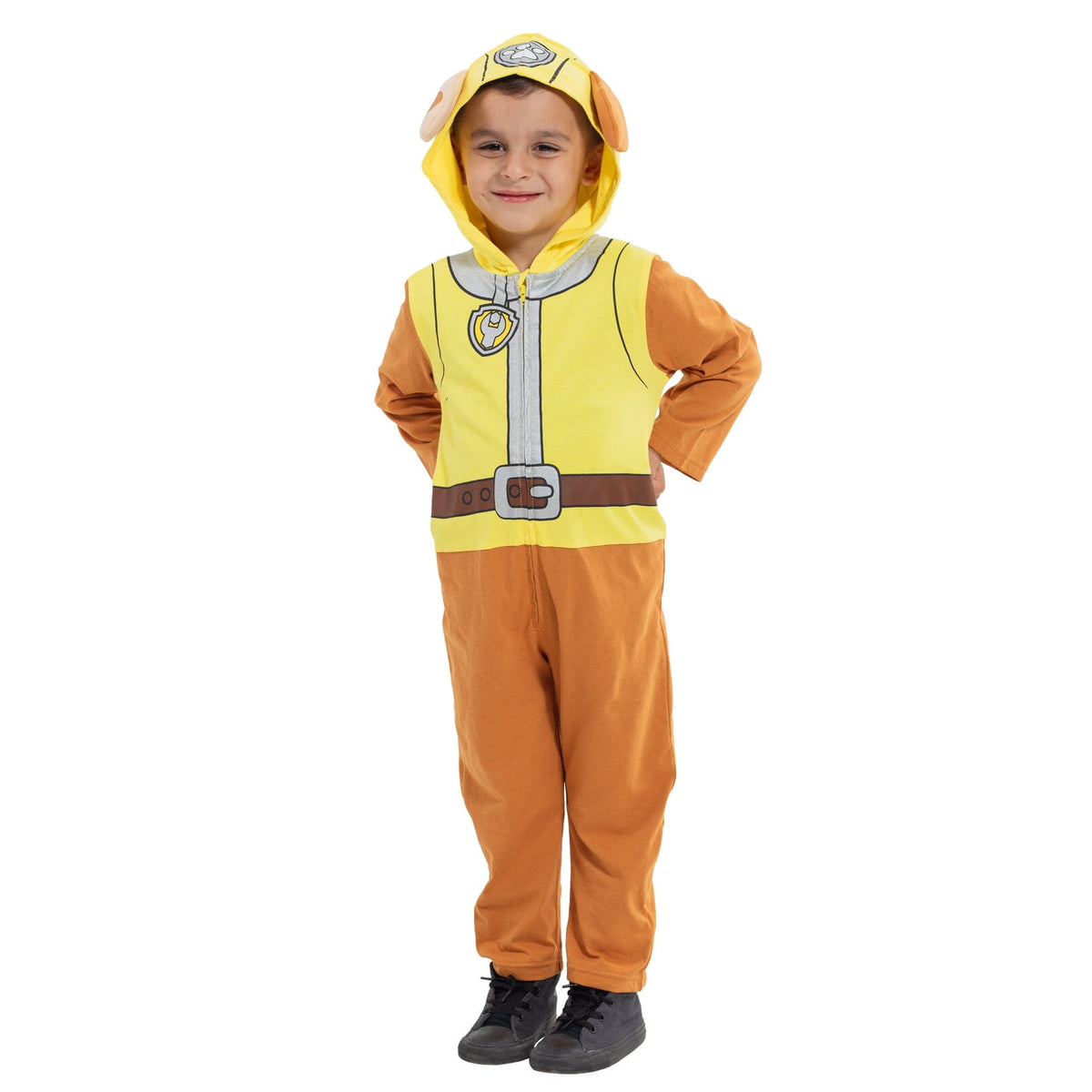 Paw Patrol Rubble Infant Baby Boys or Girls Zip Up Cosplay Coverall Toddler to Big Kid