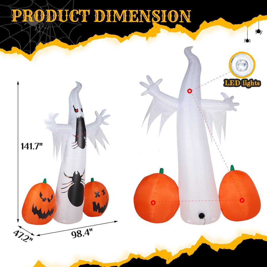 Zimtown 12 FT Halloween Inflatables Ghost Pumpkin Outdoor Halloween Decoration