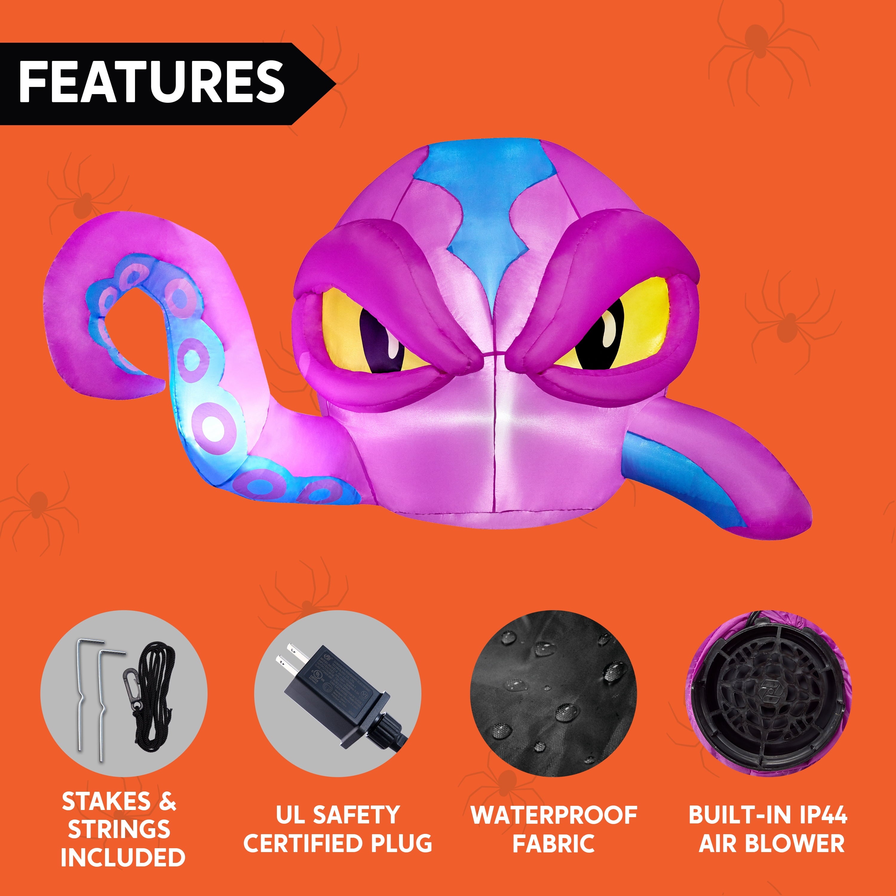 Joyfy 4.5 FT Halloween Inflatable Decorations Outdoor Scary Flying Ghost Broke Out from Window with Built-in LED Blow Up Inflatable for Window Decoration Yard Garden Lawn Decor