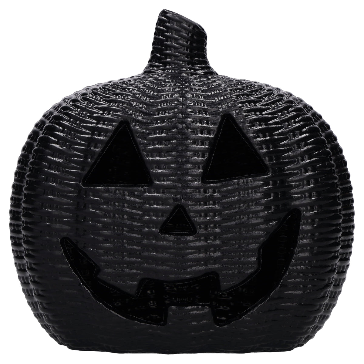 Light-Up Woven Jack-o'-Lantern Decoration, Black, 8.6", Halloween by Way To Celebrate