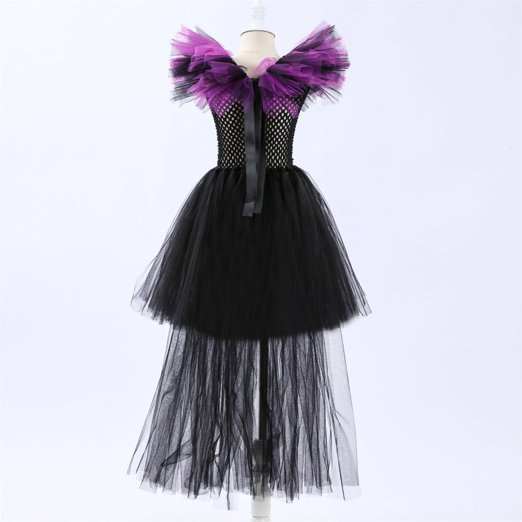 HNMKIU Halloween for Girls Toddler Kids Baby Girls Magnificent Witch Halloween Black Gown Fancy Dress Up Cosplay Party Tutu Dress Dresses E - 18-24 Months