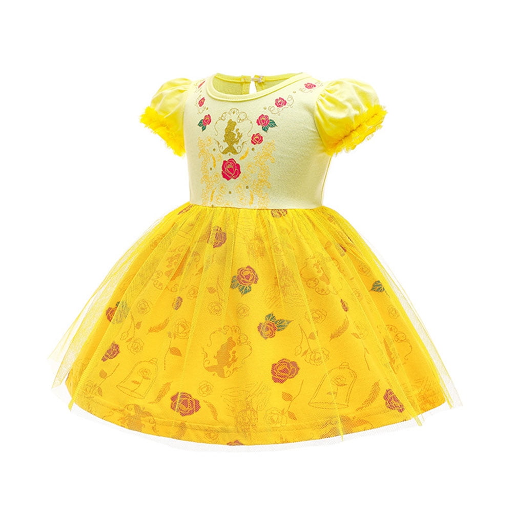 WIBACKER 1-6T Toddler Kid Baby Girls Fancy Party Puff Sleeve Princess Dress Cosplay Costume Dress Up