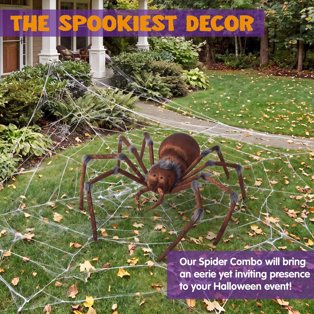 Joyfy 45inch Giant Spider Halloween Decorations,Scary Spider Halloween Outdoor Party Decorations Props Halloween Yard Decorations,Black