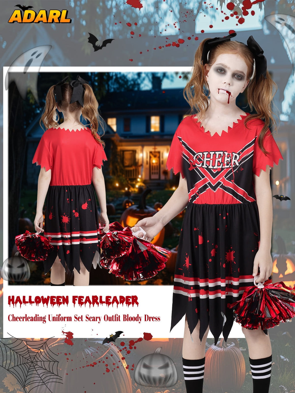 Little Girls Holiday Outfits Short Sleeve Tutu Skirt + Leggings + Arm Sleeves Set, Size 4-8 Years