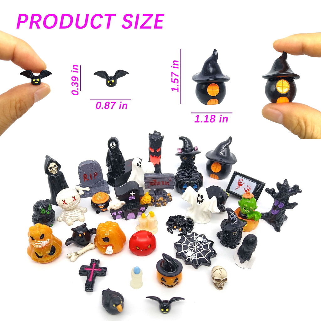 NIBERDA Halloween Miniature Ghosts Resin Plastic Figurines, Set of 35