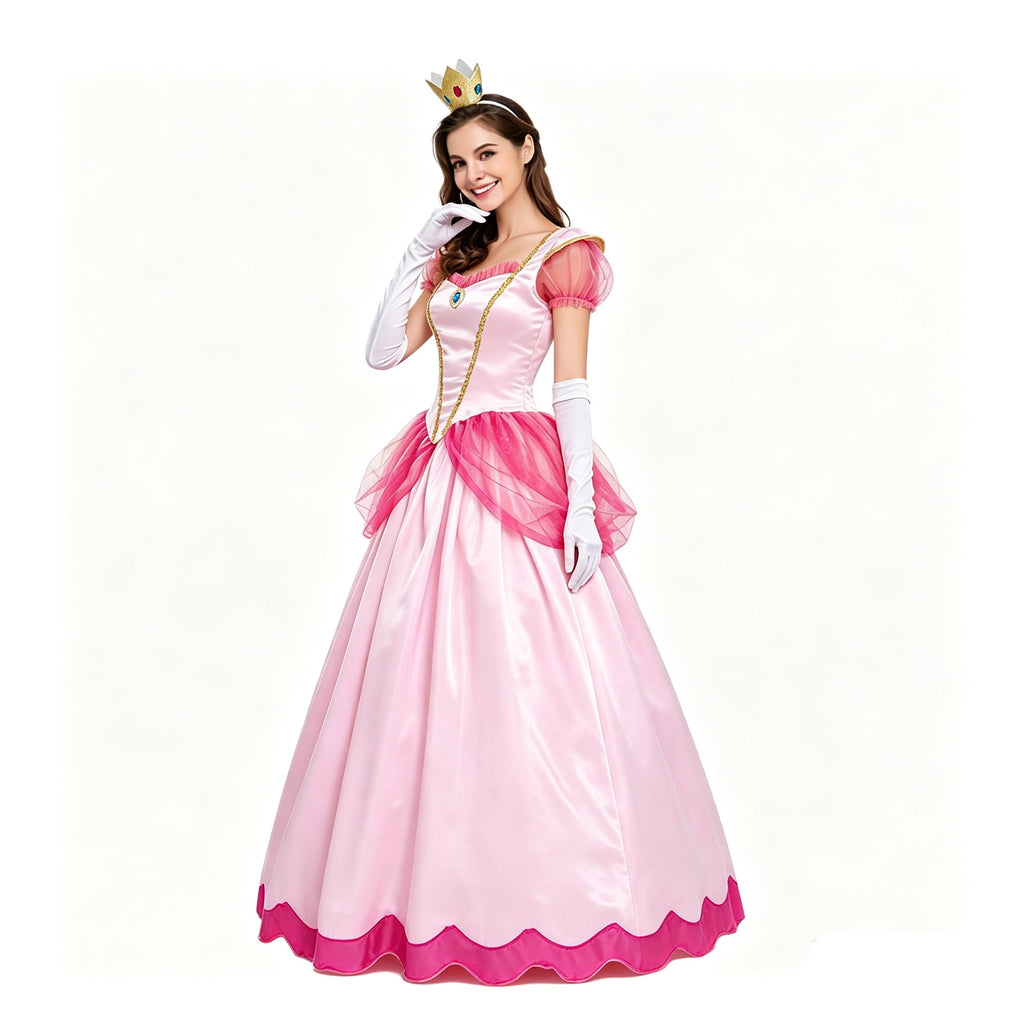 Adult Princess Peach Costume For Women Halloween Cosplay Dress