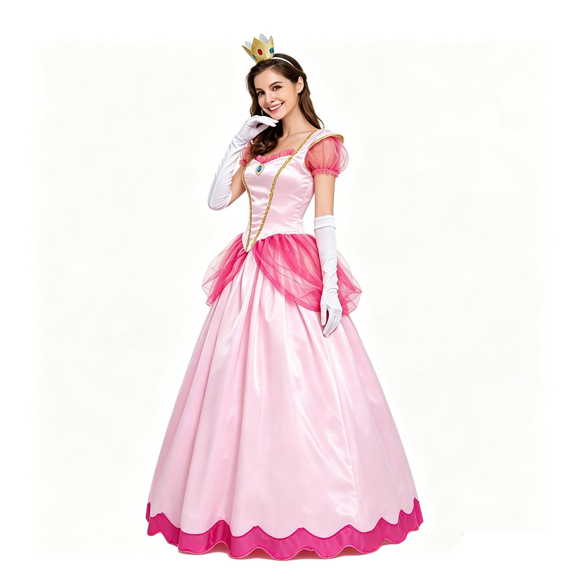 Adult Princess Peach Costume For Women Halloween Cosplay Dress