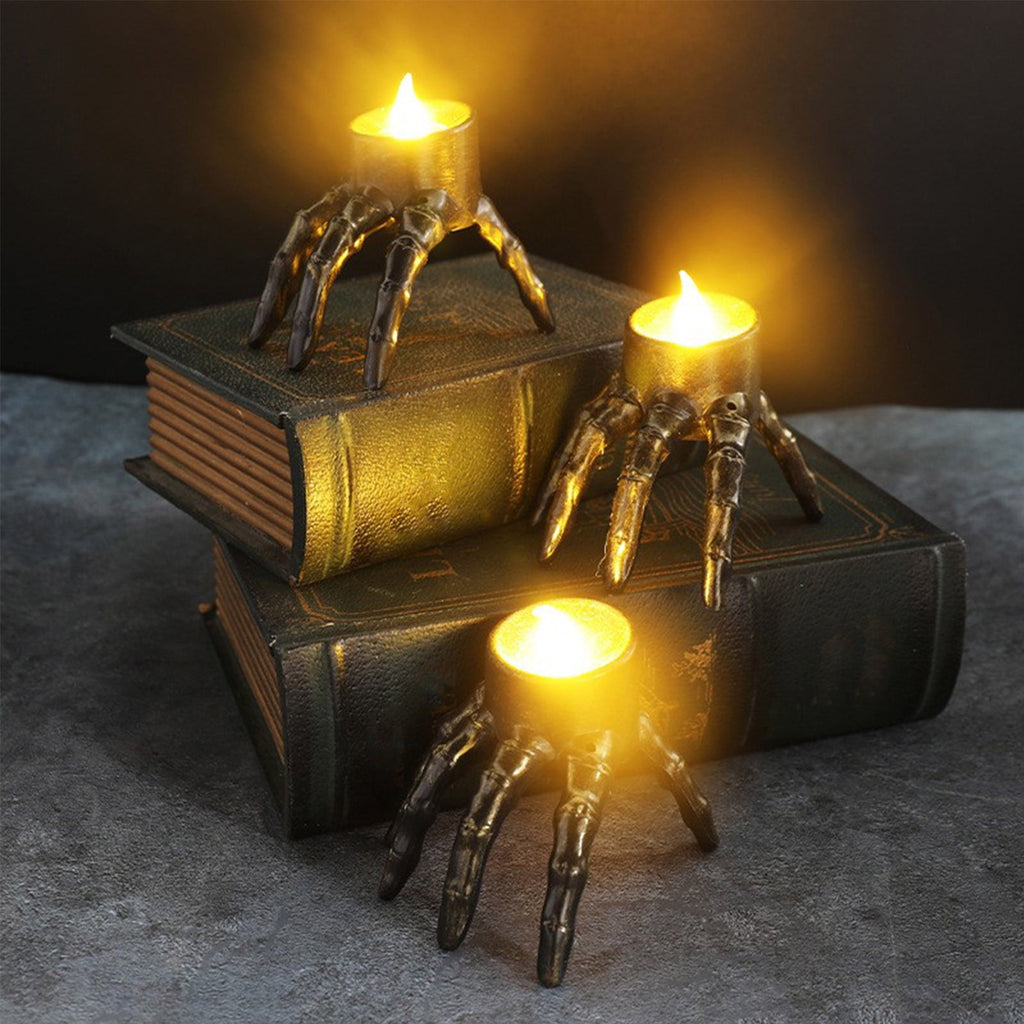 Lhrmh Halloween Decor - Spooky Skeleton Hand Flameless Candle Lamp for Haunted House and Party Settings