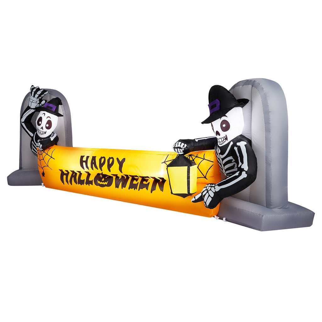 8FT Long Halloween Inflatables Pumpkins Eyeball Candy Outdoor Decorations, Blow Up Yard Decoration with Built-in LEDs Lighted for Lawn Garden Outside Indoor Decor