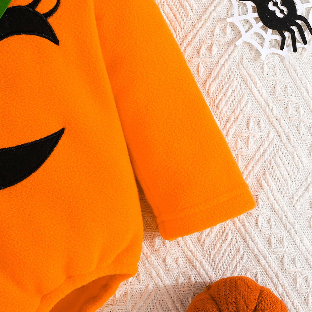WIBACKER Infant Toddler Baby Girl Boy Halloween Outfits Pumpkin Costumes Cute Hooded Romper Jumpsuit Cosplay Clothes
