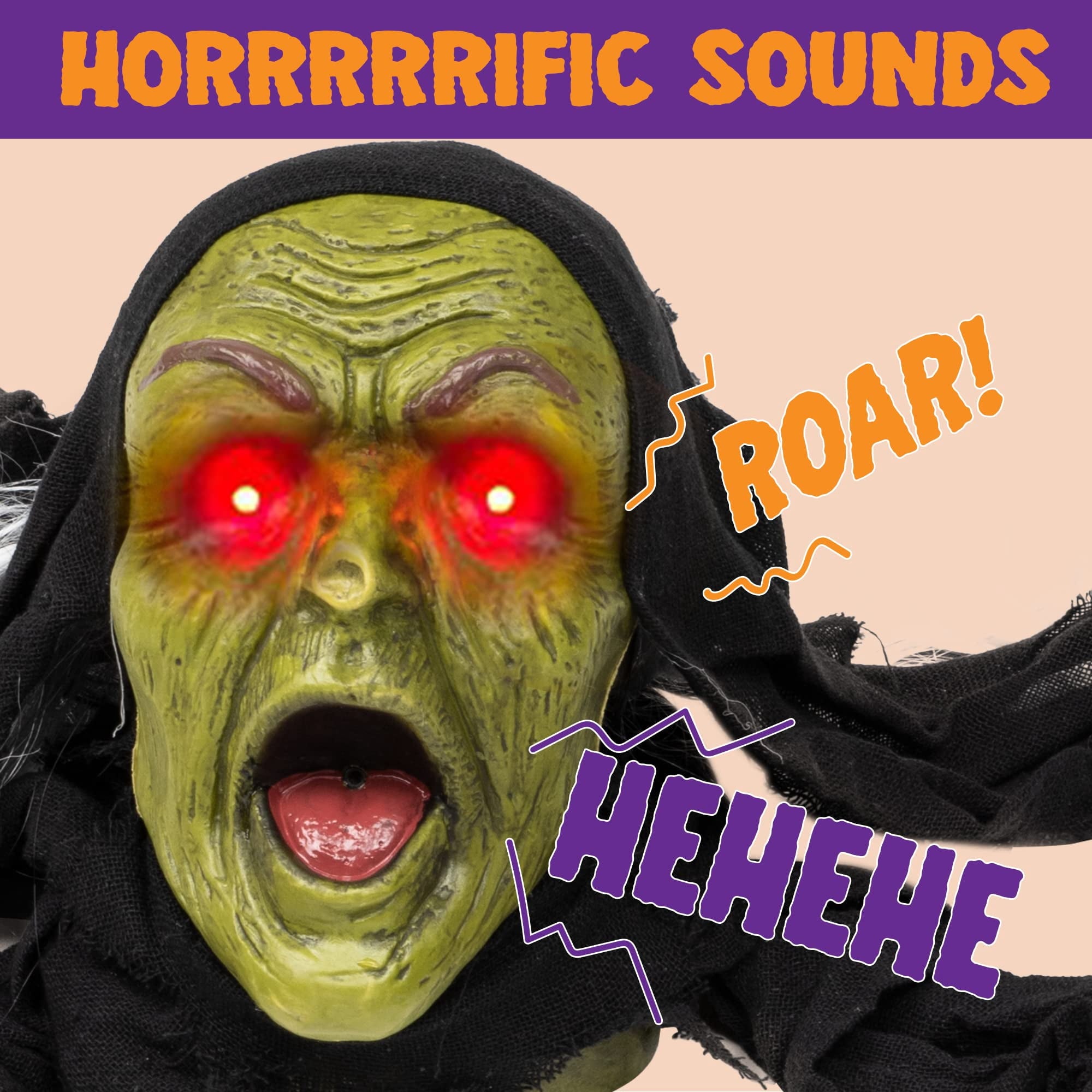 Joyfy Halloween Groundbreaker Halloween Decorations Zombie with Sound and Flashing Eyes,Outdoor Scary Halloween Yard Decorations