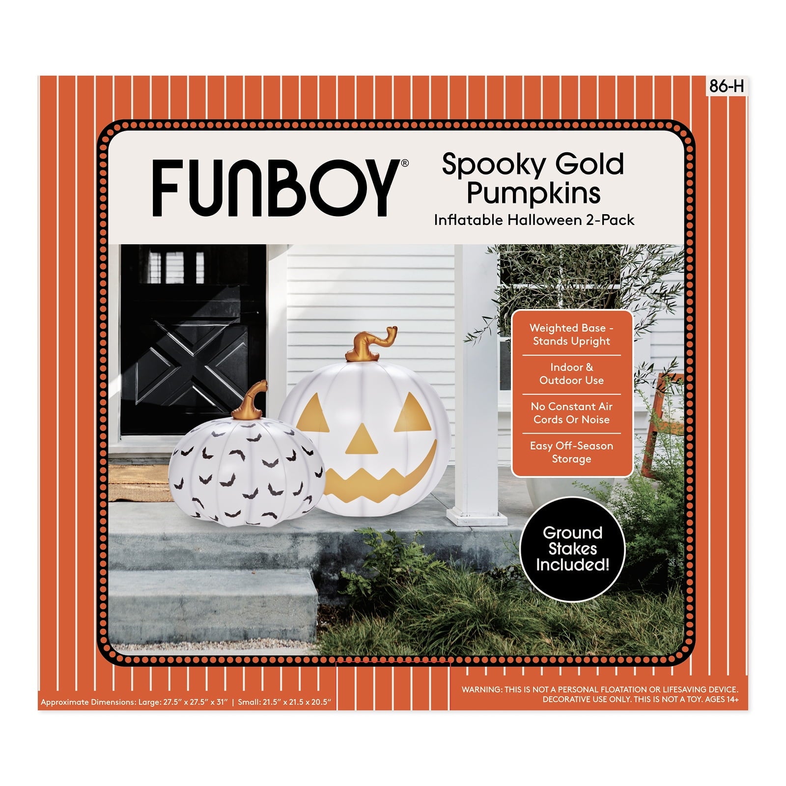 FUNBOY Inflatable Pumpkin Halloween Decorations Outdoor, 2-Pack