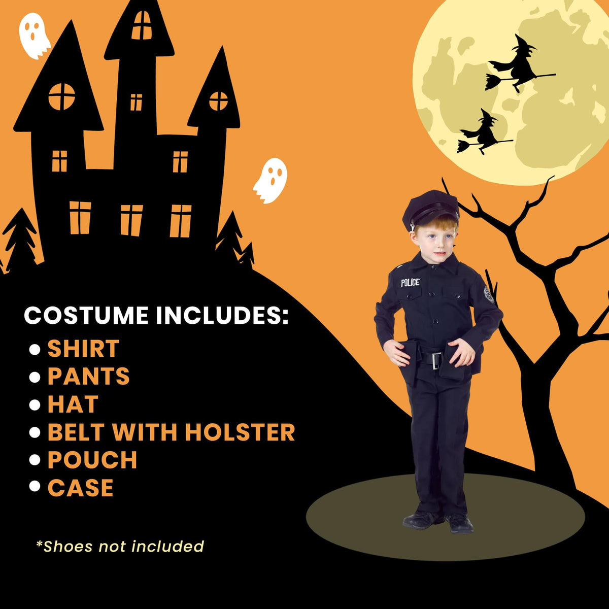 Underwraps Police Man Halloween Fancy-Dress Costume for Child, Little Boys M