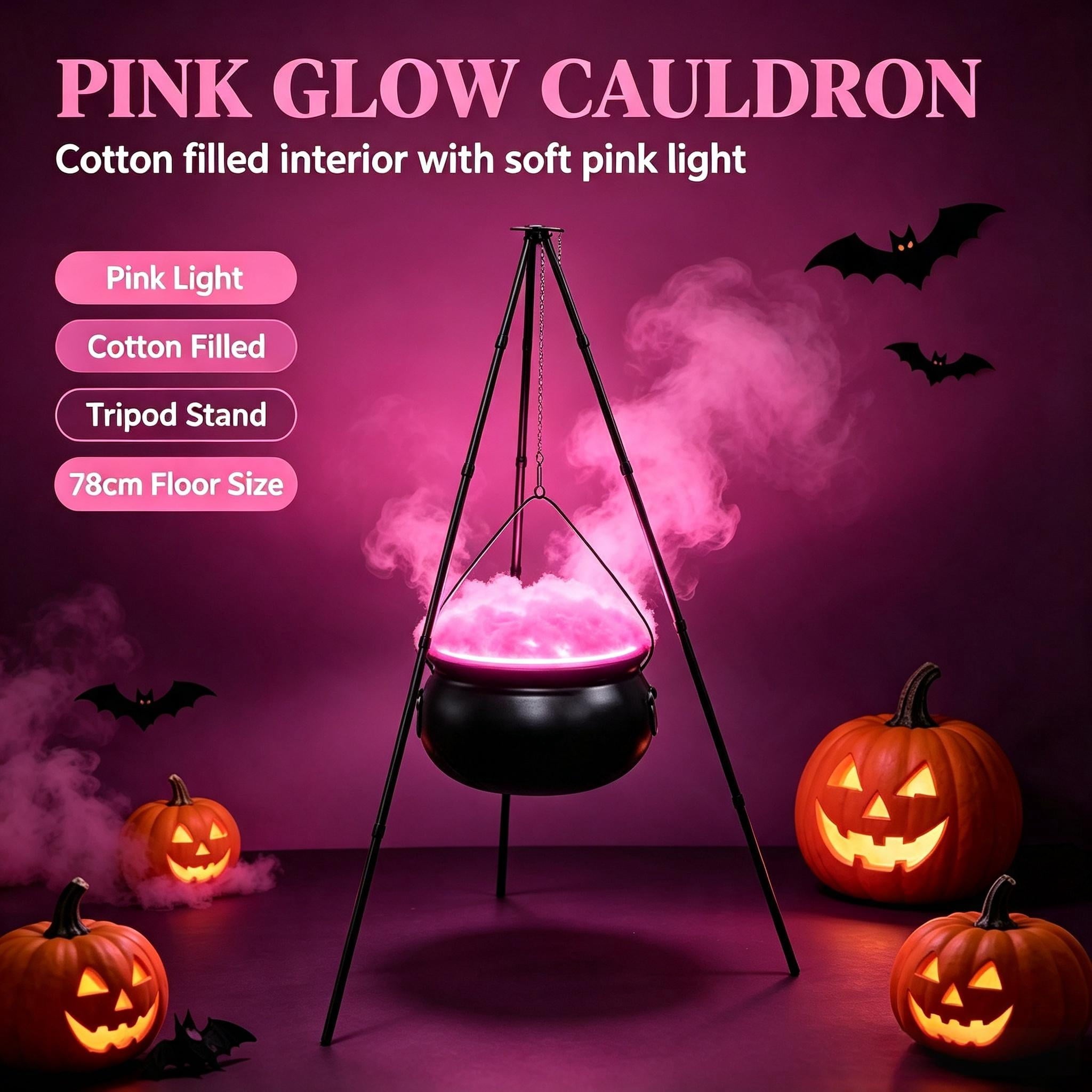 Muecwrye Halloween Decorations Outdoor, Halloween Clearance! Halloween Witches Cauldron with Lights, DIY Bubbling Cauldron Set Decor for Home Porch Outside, Halloween Party Supplies( Without Tripod)