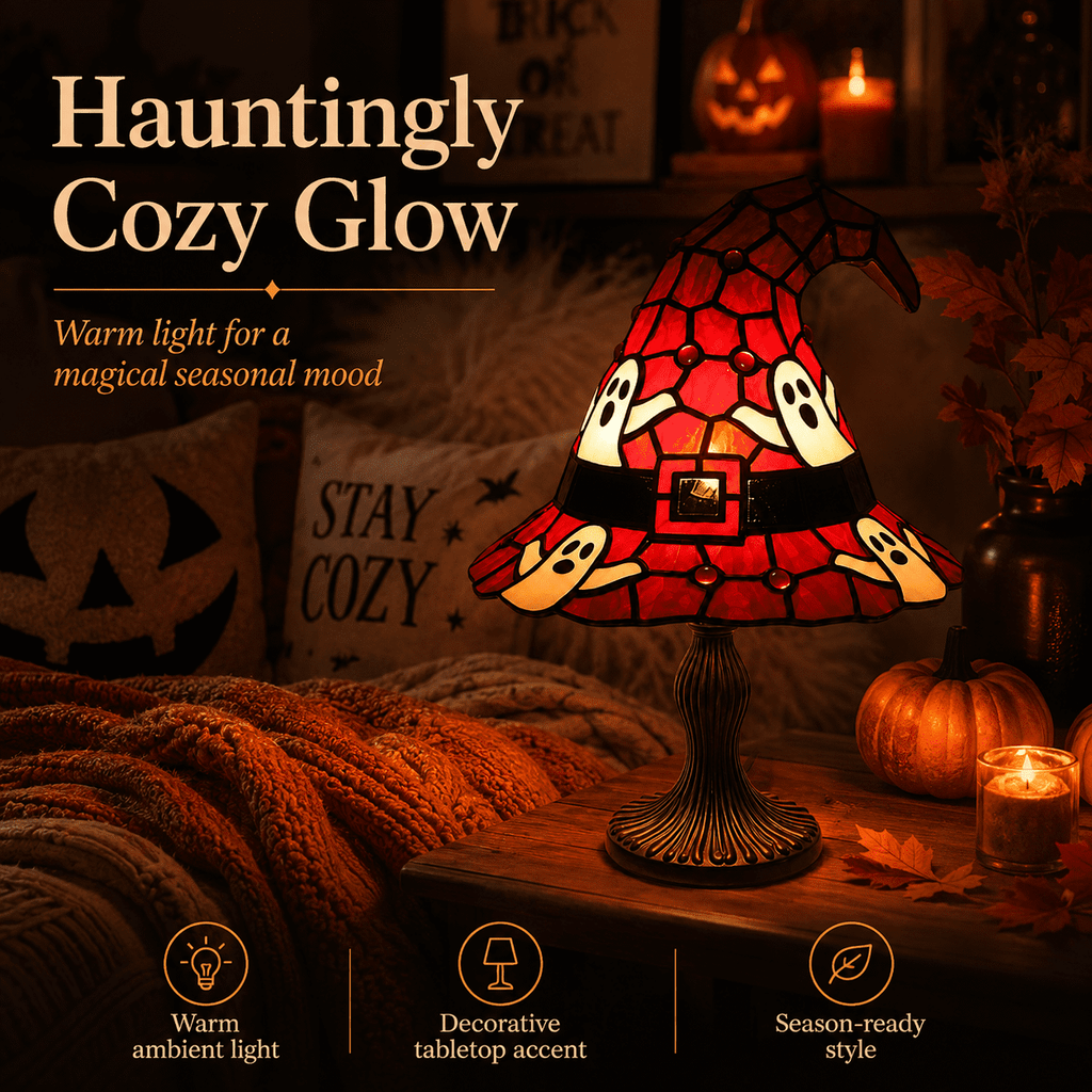 Diceymbol Halloween Decorations and Fall Decor, Halloween Venue Decoration Ghost Props LED Illuminated Ghost Decorations for Tabletop, Mantel, Shelf Indoor Outdoor 9.05 inch