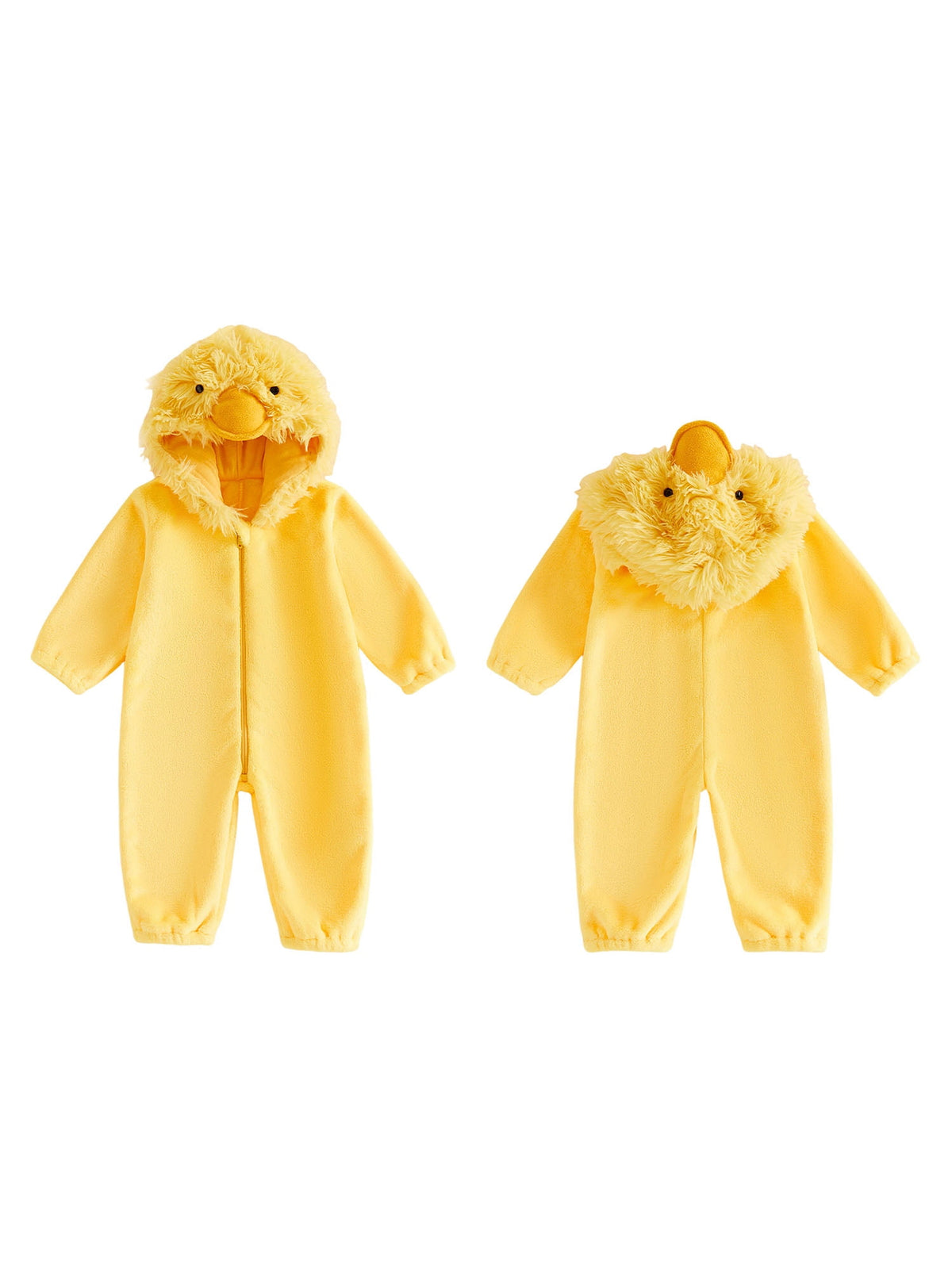 RUINIXCW Toddler Baby Girl Boy Halloween Chick Costume Cosplay Outfit Infant Fall Winter Clothes Snowsuit Fleece Jumpsuit Long Sleeve Hooded Romper