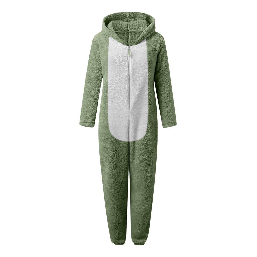 QATAINLAV Sherpa Fleece Jumpsuit for Women Winter Warm Fuzzy Onesie Pajamas Cute Cat Hooded Romper Casual Zip Up Overalls Sleepwear Black XL