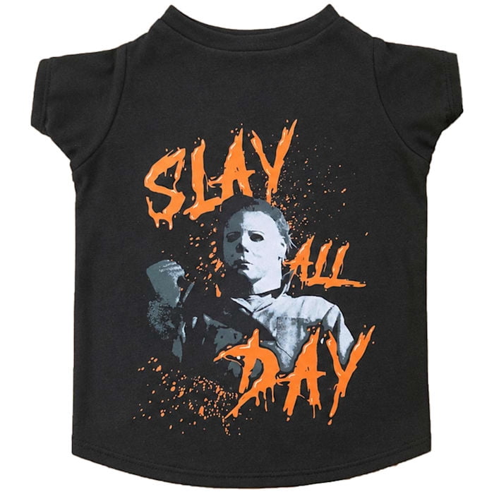 Blended Clothing Halloween Michael Meyers Slay All Day Dog Tee Jet Black X-Large