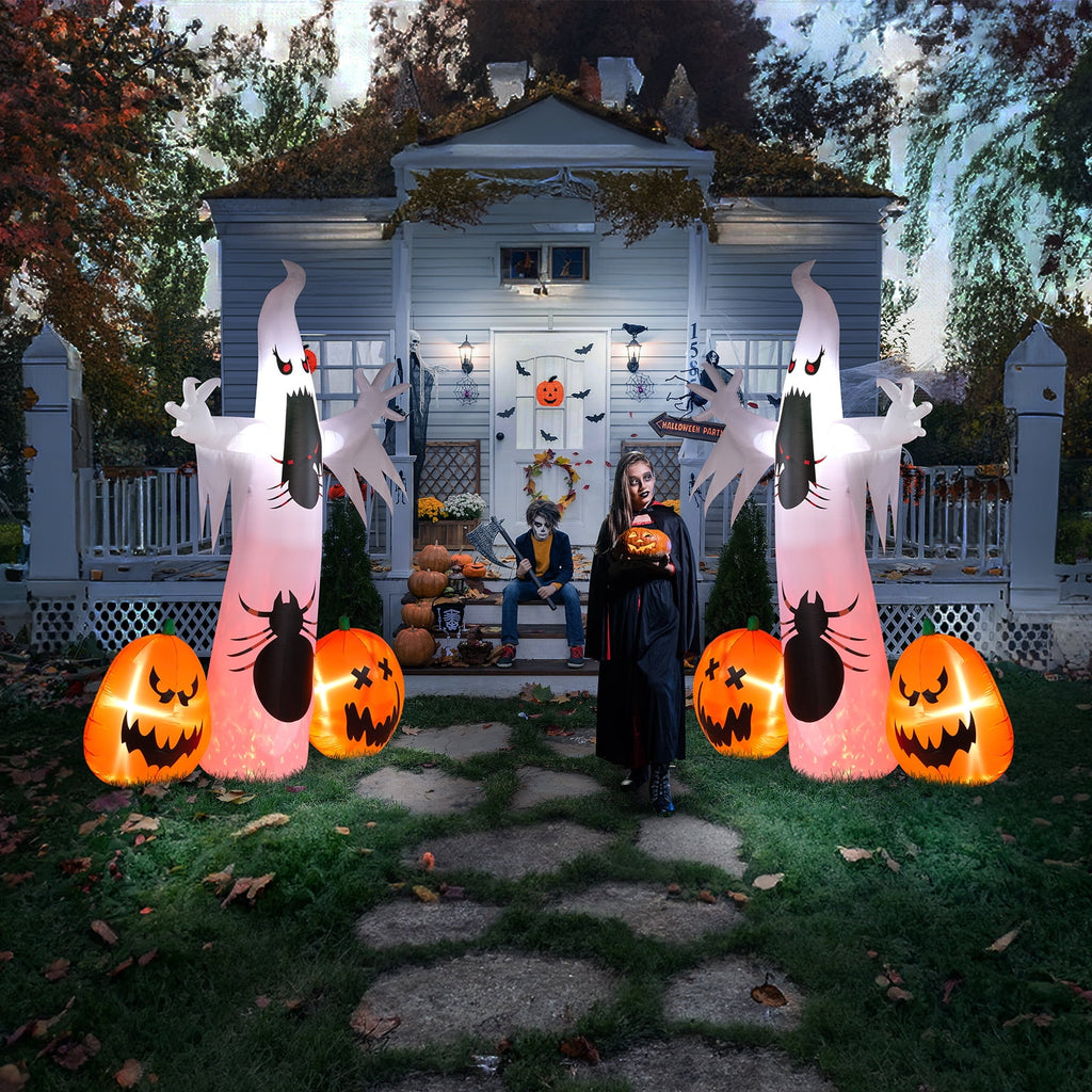 UBesGoo 10 ' Halloween Ghost Arch Outdoor Halloween Inflatables for Patio Garden Decor