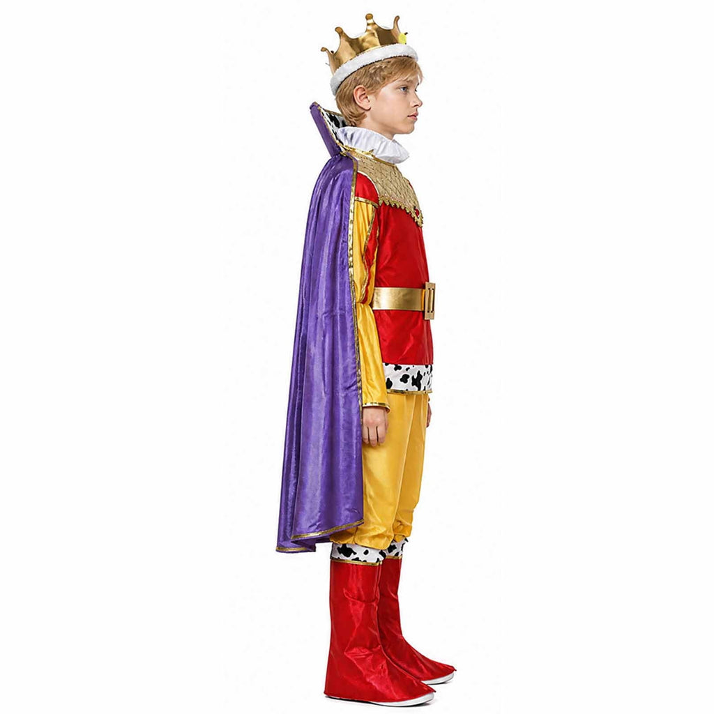 JCCXIN Toddler Baby Boys King Halloween Outfits Dress-Up Party Clothes Tops Pants Belt Cloak With Head wear 5 PC Set Trick Or Treat School Carnival Cute Outfit Sets,Yellow,3-4 Years