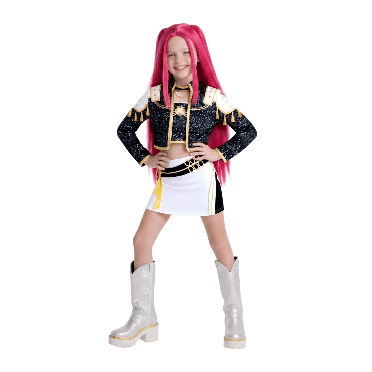 Halloween Costume Pop Star Stage Outfit Pop Idol Jacket Top and Shorts 3-Piece Set