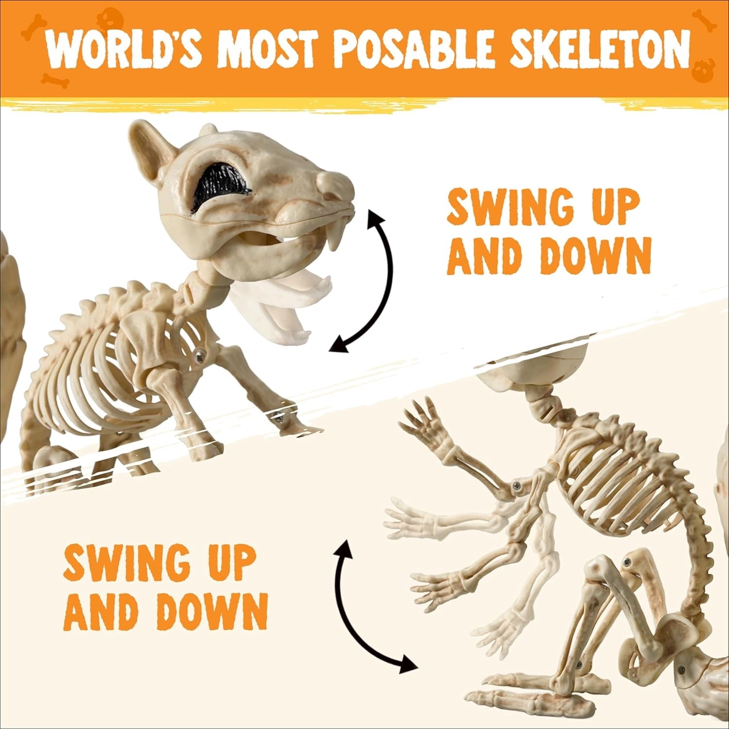 Joyfy 2 Pcs Duck Skeleton Halloween Decoration,4.5 Inch Posable Plastic Animals Halloween Skeleton for Indoor Outdoor Halloween Decorations,Haunted House Party Props