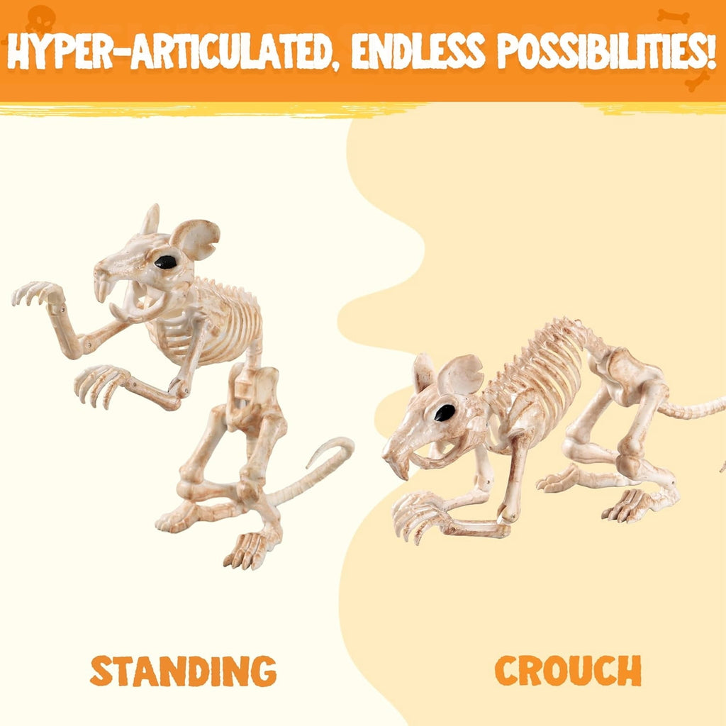Joyfy 2 Pcs Duck Skeleton Halloween Decoration,4.5 Inch Posable Plastic Animals Halloween Skeleton for Indoor Outdoor Halloween Decorations,Haunted House Party Props