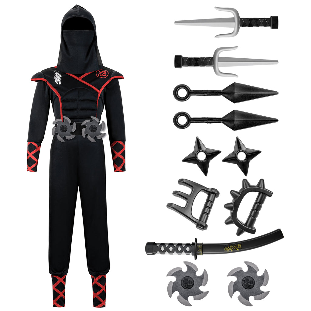 Joyfy Kids Ninja Costume for Boys Halloween Fancy Dress Costume for Kids Age 3 & up