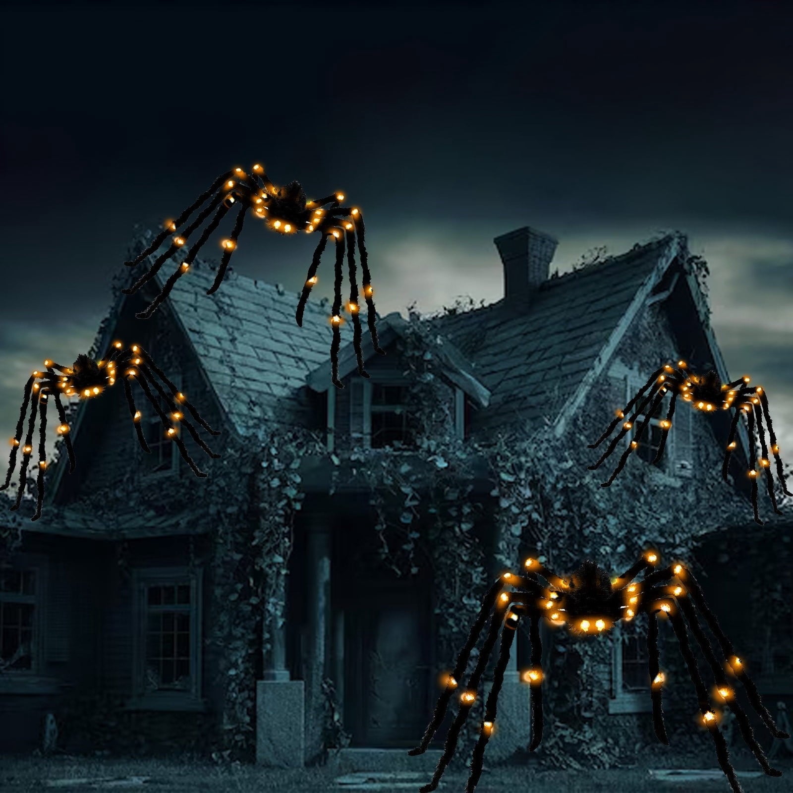 49in Halloween Decorate Spider Halloween Light Up Scary For Indoor Outdoor Halloween Decorations Party Yard Home House Decorate