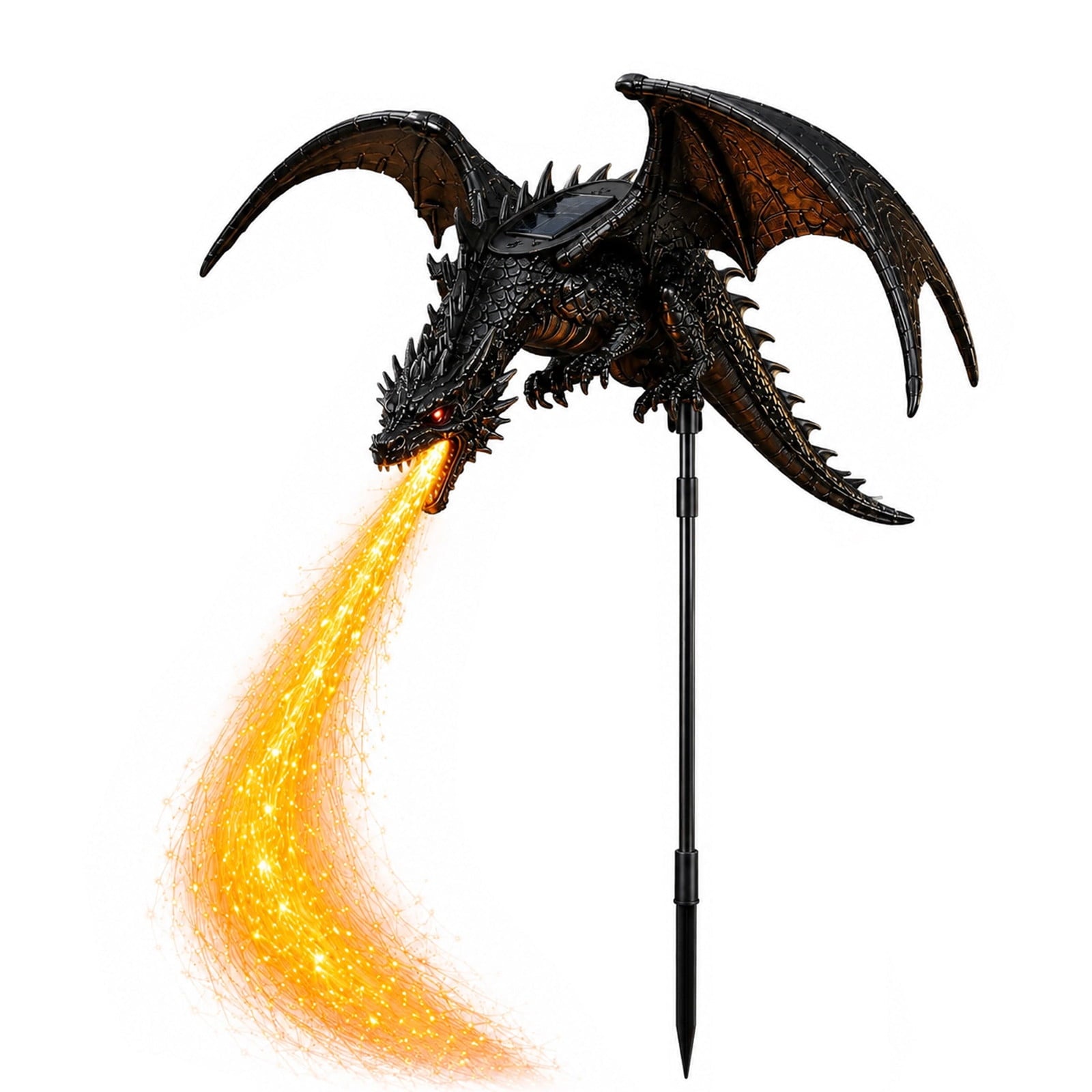 Halloween Witch Cauldron Garden Stake Lights, 2.7Ft LED Color Waterfall-Style Light Flow Flying Witch Garden Stake, Waterproof Weather Resistant Projector Lights for Outdoor Yard, Lawn, Pathway