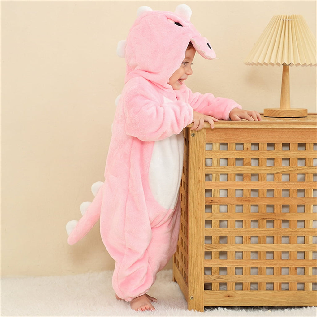 WIBACKER 0-3T Unisex Baby Animal Costume Winter Autumn Flannel Hooded Romper Christmas and Halloween Panda Cosplay Jumpsuit