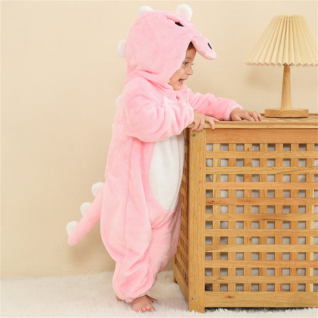 WIBACKER 0-3T Unisex Baby Animal Costume Winter Autumn Flannel Hooded Romper Christmas and Halloween Panda Cosplay Jumpsuit