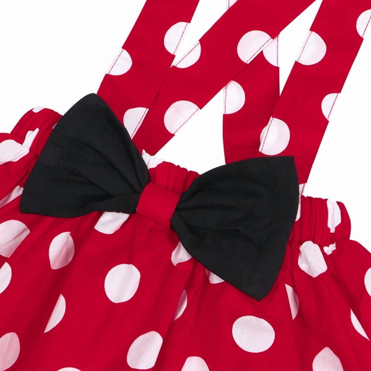 Jurebecia Girls Red Polka Dot Tutu Dress with Bow Headband, Baby Toddler Party Costume for Birthday & Cosplay (110 cm)