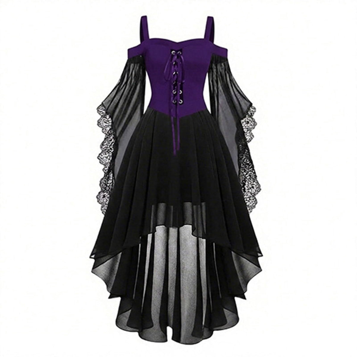 Witch Dress Women 2026 Halloween Costumes Woman Adults Medieval Vampire Butterfly Sleeve Mesh Gothic Outfits Red S