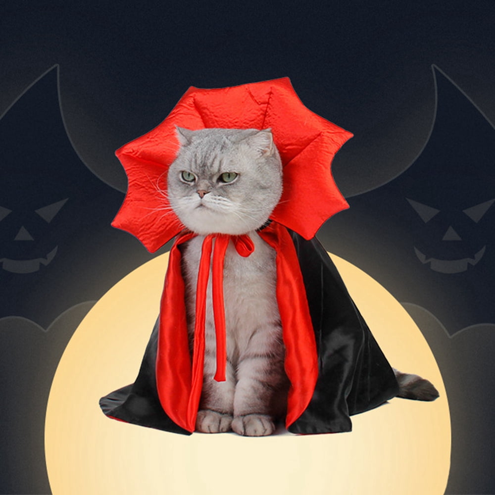 Pet Halloween Vampire Baron Cloak, Festival Cosplay Robe, Pet Halloween Costume Clothes Suit for Medium and Large Cats and Dogs