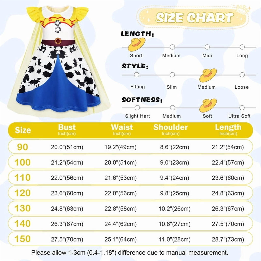 Benylion Girls Ice Princess Dress Halloween Cosplay Costumes With Tulle Cape Kids Birthday Party Dress up Outfit for 7-8 Years