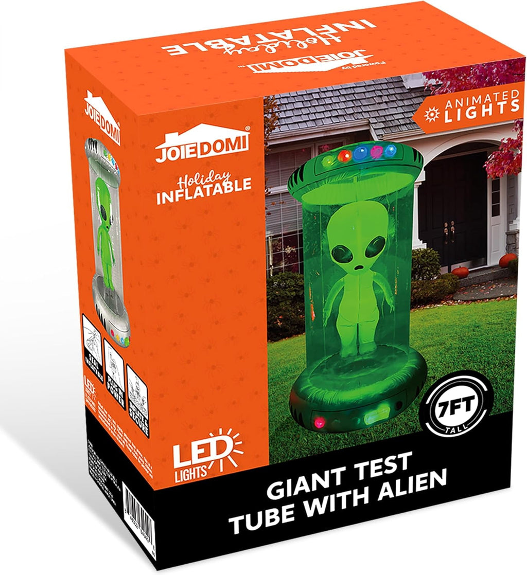 Joyfy 9 ft Halloween Inflatable Giant Alien Decoration with Built-in LEDs,Alien Halloween Decorations Outdoor Blow Up Yard Lawn Decoration