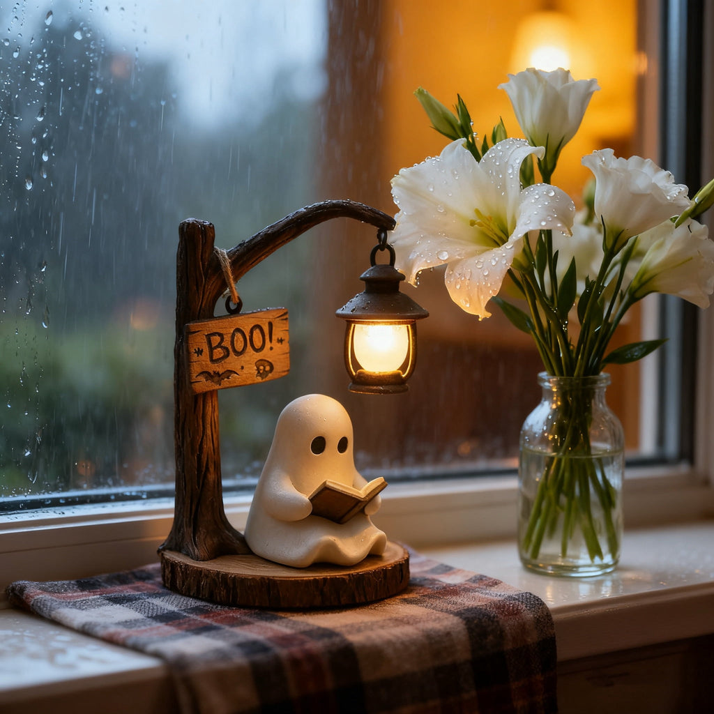 YZEGDCH Halloween 3D Ghost Campfire Flickering Night Light 2 Funny Roasting Marshmallows at Campfire LED Electric Faux Flameless Campfire Nightlight Funny Halloween Decor