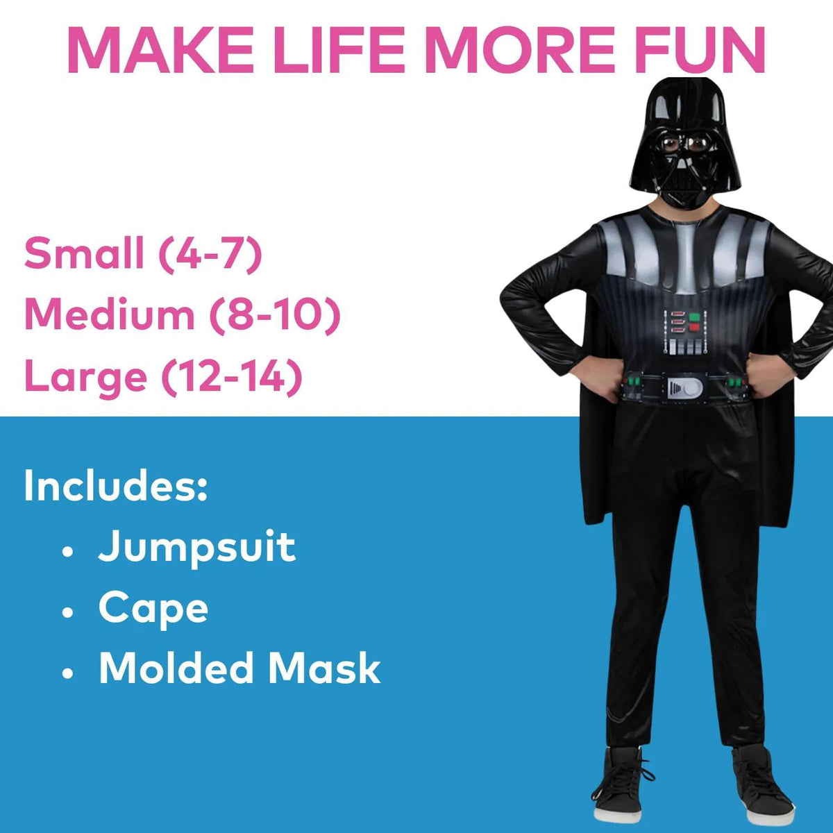 Boys' Star Wars Darth Vader Costume by Jazwares - Size Small