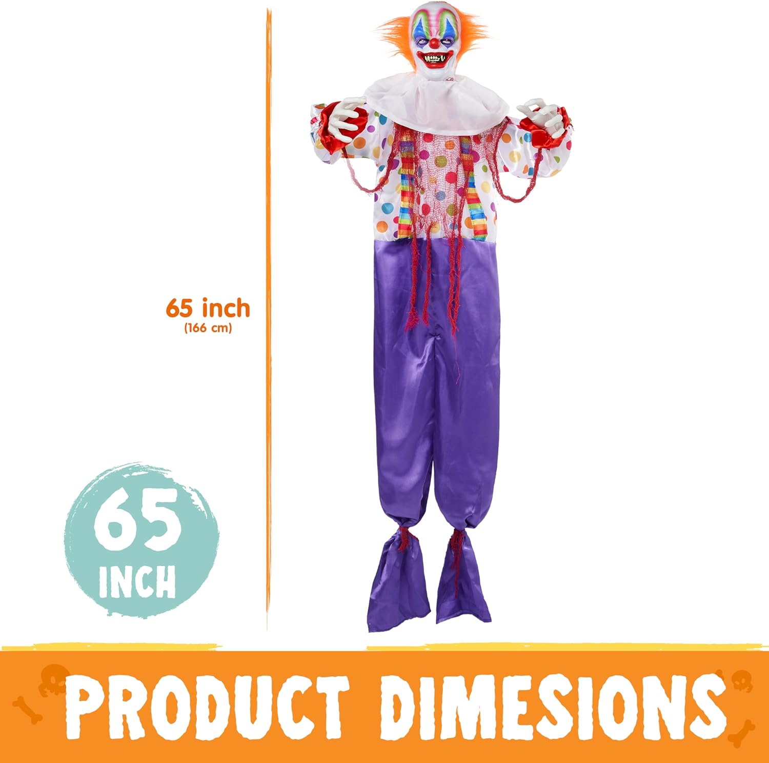 Joyfy 4 Pcs Halloween Decorations Outdoor Hanging Clown Ghost,29" Scary Outdoor Halloween Decor for Halloween Haunted House Decor Props