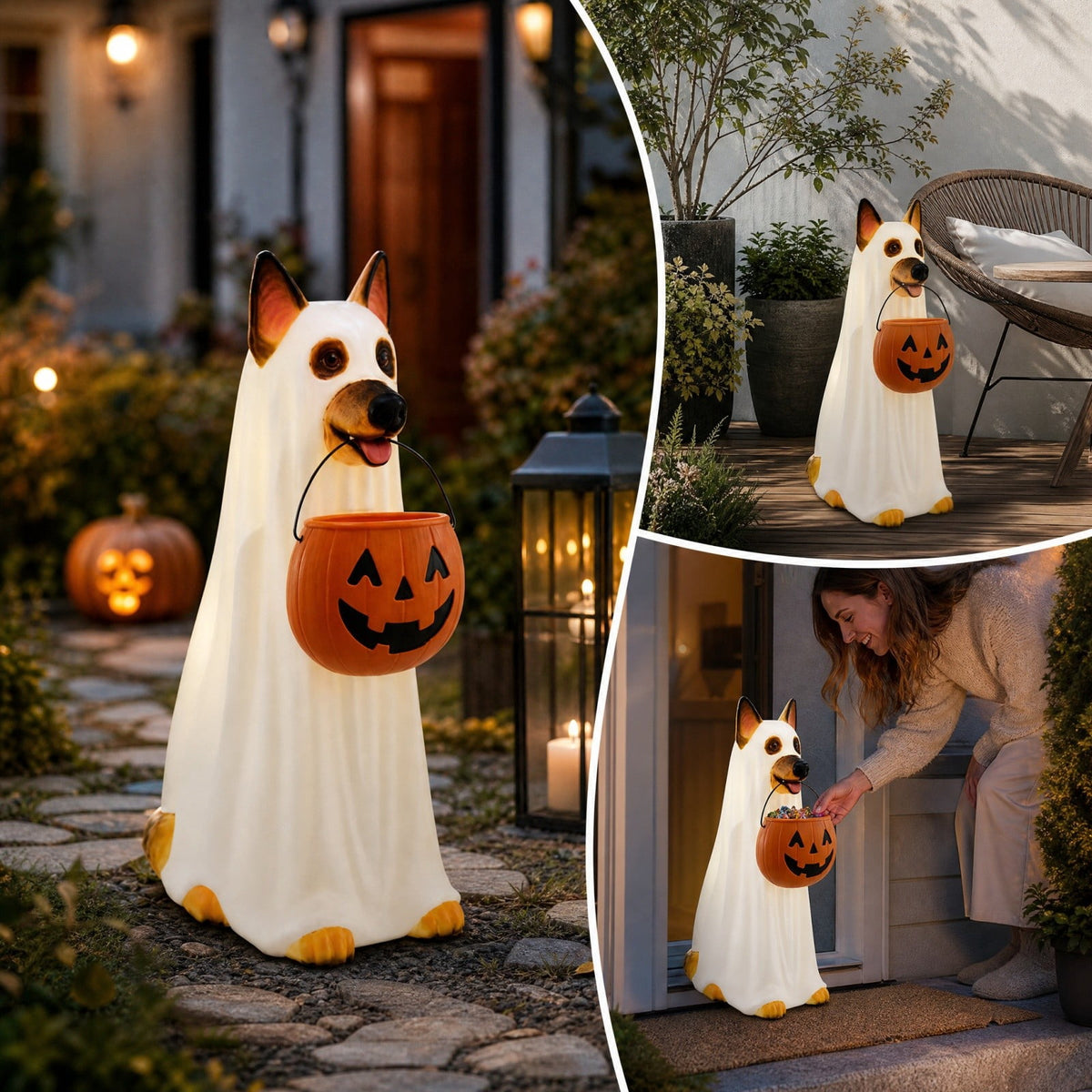 XGFHYJEH Halloween Ghost Figurine,Spooky Ghost Statue Decorations, Halloween Decor Indoor,Spooky Home Decorations, Farmhouse Tiered Tray Decor,Coffee Table Centerpieces Shelf Mantel Display